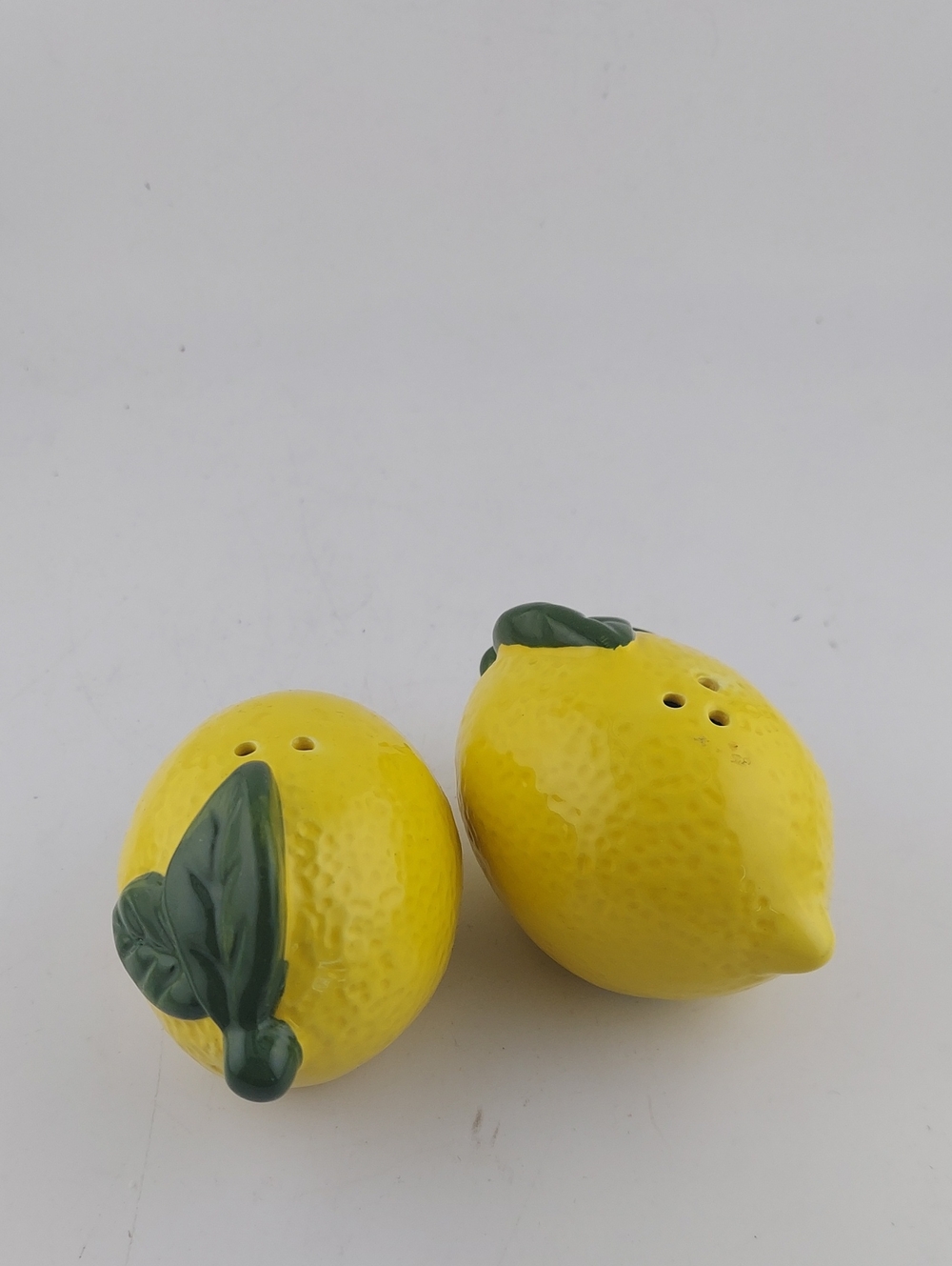 Bright Yellow Ceramic Lemon Salt and Pepper Shaker Set by